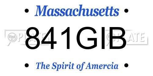 841GIB Massachusetts License Plate
