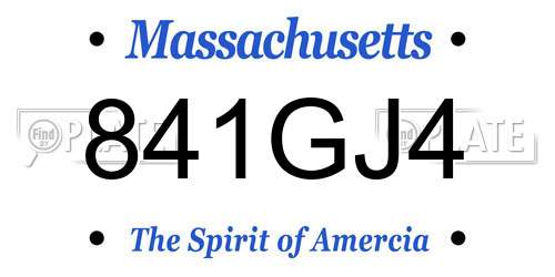 841GJ4 Massachusetts License Plate