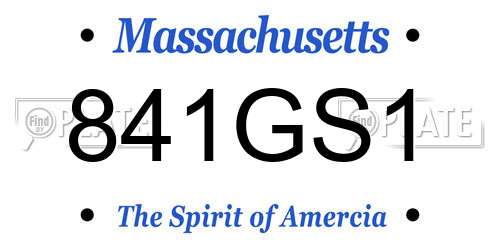 841GS1 Massachusetts License Plate