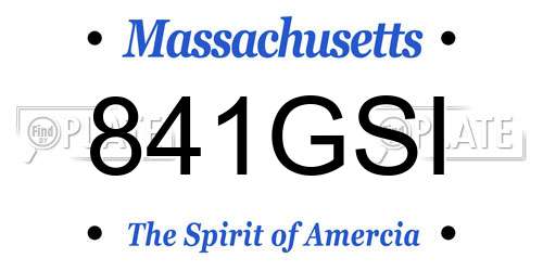 841GSI Massachusetts License Plate