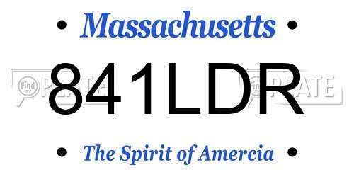 841LDR Massachusetts License Plate