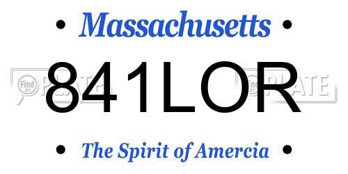 841LOR Massachusetts License Plate