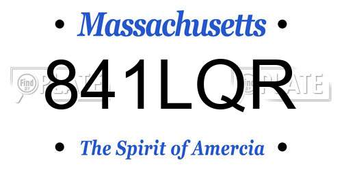 841LQR Massachusetts License Plate