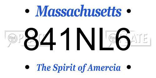 841NL6 Massachusetts License Plate