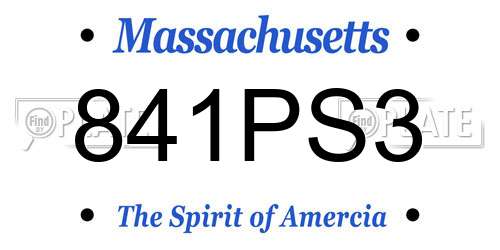 841PS3 Massachusetts License Plate