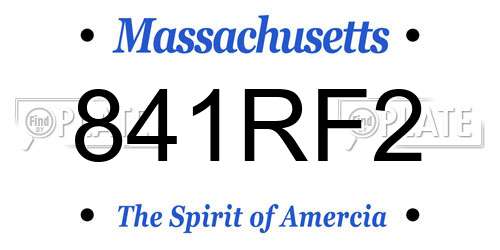 841RF2 Massachusetts License Plate