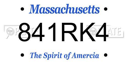 841RK4 Massachusetts License Plate