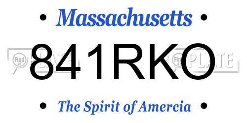 841RKO Massachusetts License Plate