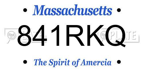 841RKQ Massachusetts License Plate
