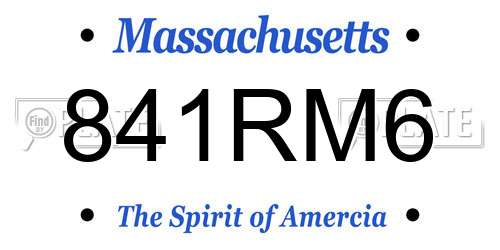 841RM6 Massachusetts License Plate