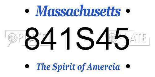 841S45 Massachusetts License Plate
