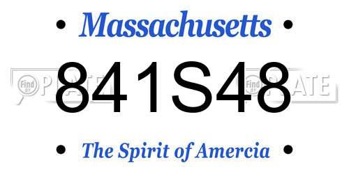 841S48 Massachusetts License Plate