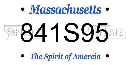 841S95 Massachusetts License Plate