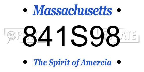 841S98 Massachusetts License Plate