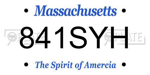 841SYH Massachusetts License Plate