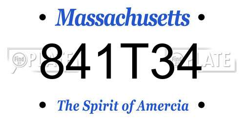 841T34 Massachusetts License Plate