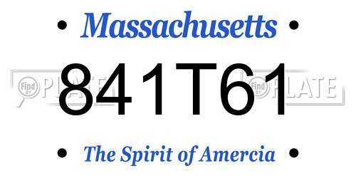 841T61 Massachusetts License Plate