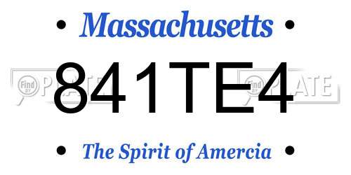 841TE4 Massachusetts License Plate