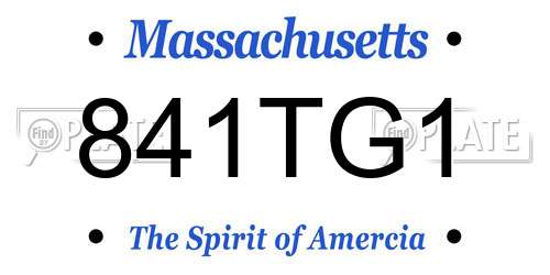 841TG1 Massachusetts License Plate