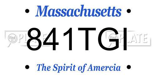 841TGI Massachusetts License Plate