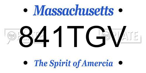 841TGV Massachusetts License Plate