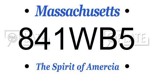 841WB5 Massachusetts License Plate