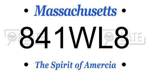 841WL8 Massachusetts License Plate