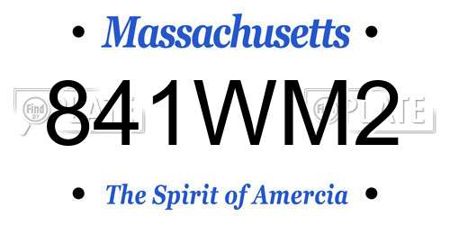 841WM2 Massachusetts License Plate