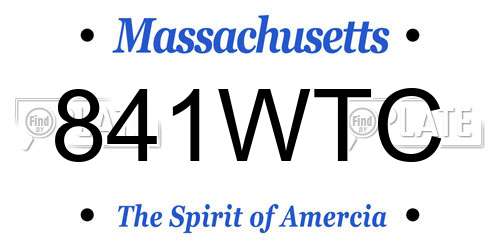 841WTC Massachusetts License Plate