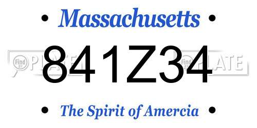 841Z34 Massachusetts License Plate