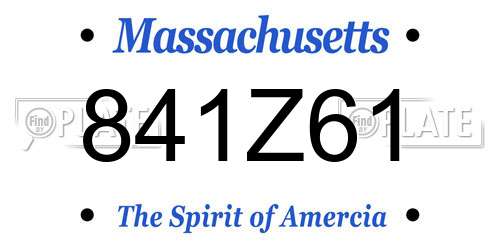 841Z61 Massachusetts License Plate
