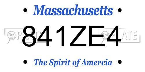 841ZE4 Massachusetts License Plate