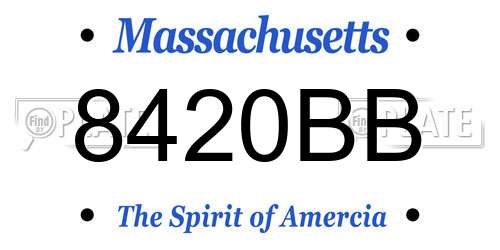 8420BB Massachusetts License Plate