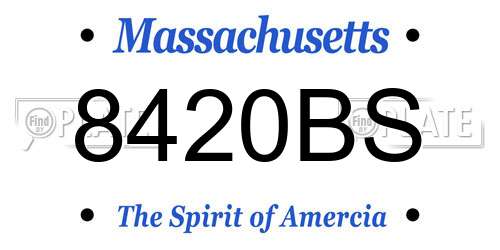 8420BS Massachusetts License Plate