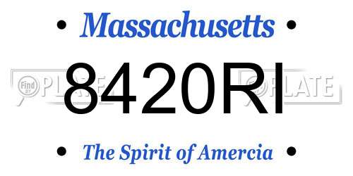 8420RI Massachusetts License Plate