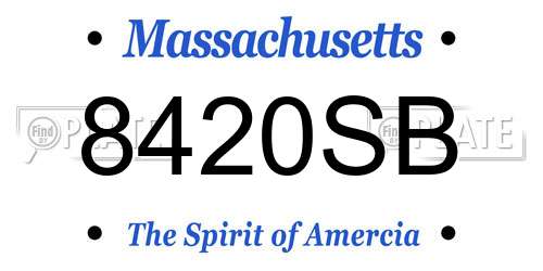 8420SB Massachusetts License Plate