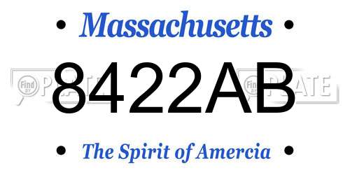 8422AB Massachusetts License Plate