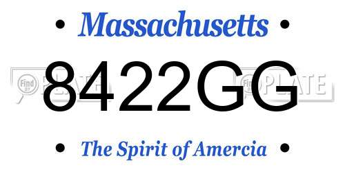 8422GG Massachusetts License Plate
