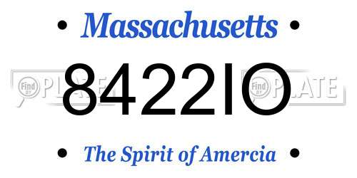 8422IO Massachusetts License Plate