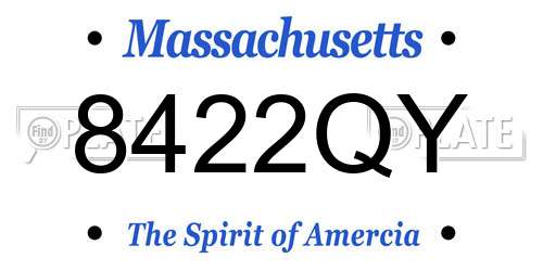 8422QY Massachusetts License Plate