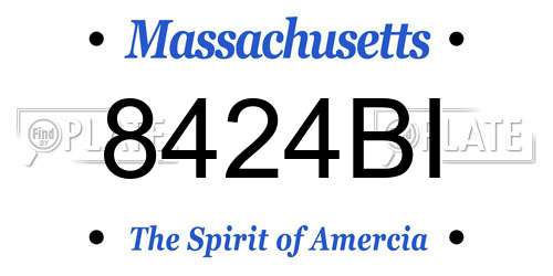 8424BI Massachusetts License Plate