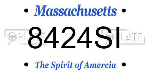8424SI Massachusetts License Plate