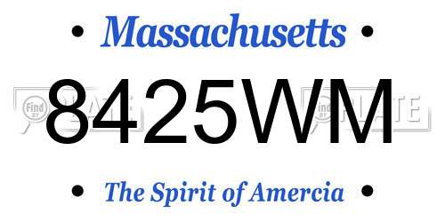 8425WM Massachusetts License Plate
