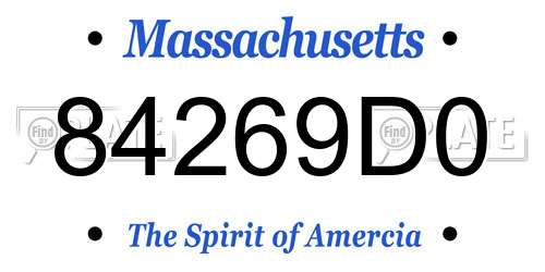 84269D0 Massachusetts License Plate