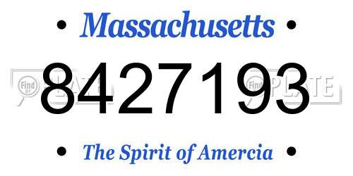 8427193 Massachusetts License Plate
