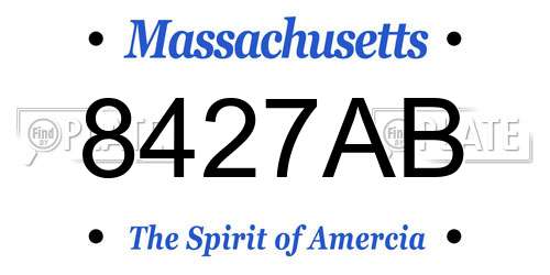8427AB Massachusetts License Plate