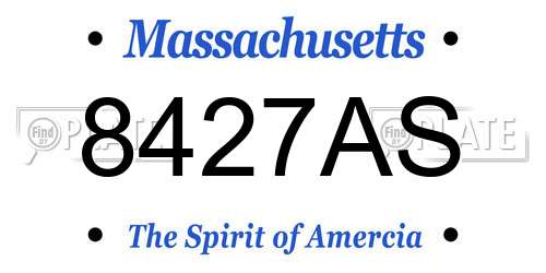 8427AS Massachusetts License Plate