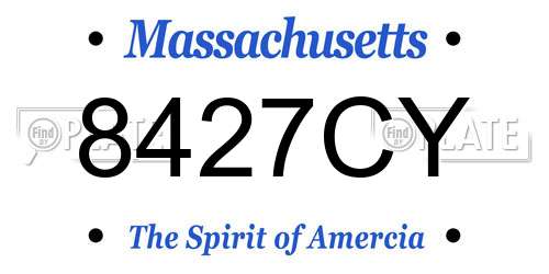 8427CY Massachusetts License Plate