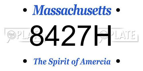 8427H Massachusetts License Plate