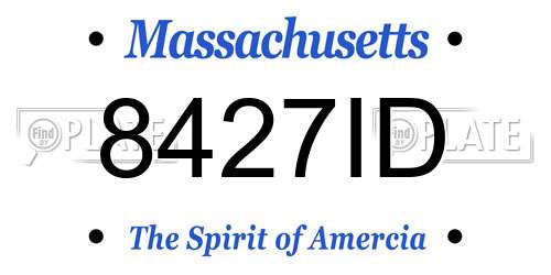 8427ID Massachusetts License Plate